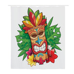 Hawaiian Tiki Print Polyester Shower Curtain