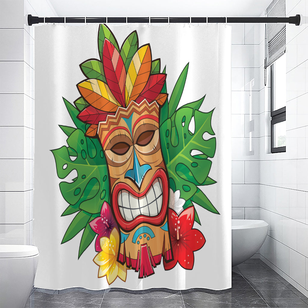 Hawaiian Tiki Print Premium Shower Curtain