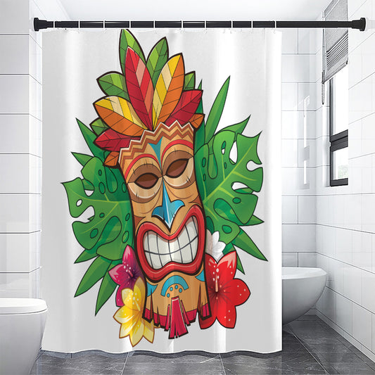 Hawaiian Tiki Print Premium Shower Curtain