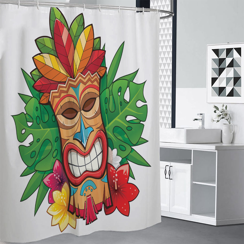 Hawaiian Tiki Print Premium Shower Curtain