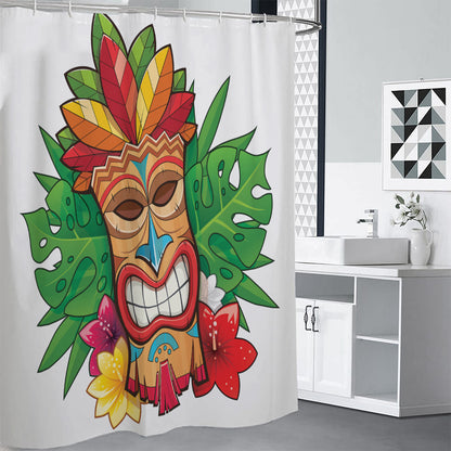 Hawaiian Tiki Print Premium Shower Curtain