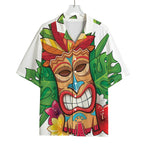 Hawaiian Tiki Print Rayon Hawaiian Shirt