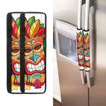 Hawaiian Tiki Print Refrigerator Handle Covers