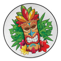 Hawaiian Tiki Print Round Floor Mat