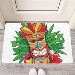 Hawaiian Tiki Print Rubber Doormat