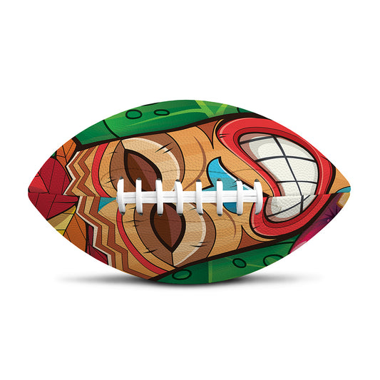 Hawaiian Tiki Print Rugby Ball