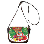 Hawaiian Tiki Print Saddle Bag