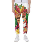 Hawaiian Tiki Print Scuba Joggers