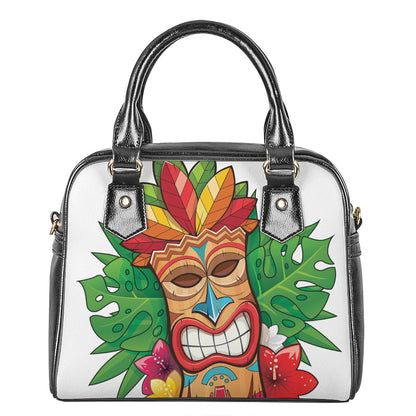 Hawaiian Tiki Print Shoulder Handbag