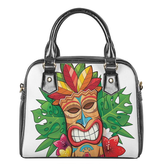 Hawaiian Tiki Print Shoulder Handbag