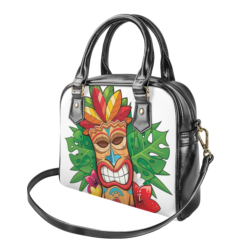 Hawaiian Tiki Print Shoulder Handbag