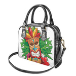 Hawaiian Tiki Print Shoulder Handbag