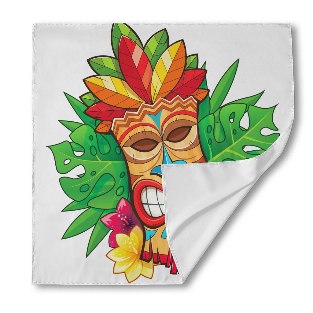 Hawaiian Tiki Print Silk Bandana