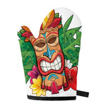 Hawaiian Tiki Print Single Oven Mitt