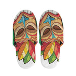 Hawaiian Tiki Print Slippers