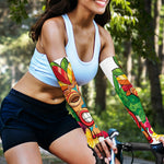 Hawaiian Tiki Print Sun Protection Arm Sleeves