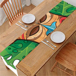 Hawaiian Tiki Print Table Runner
