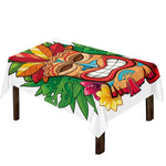 Hawaiian Tiki Print Tablecloth