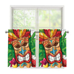 Hawaiian Tiki Print Tier Curtains