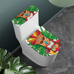 Hawaiian Tiki Print Toilet Lid And Tank Cover Set