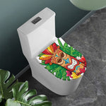 Hawaiian Tiki Print Toilet Lid Cover