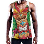 Hawaiian Tiki Print Training Tank Top