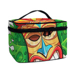 Hawaiian Tiki Print Travel Makeup Bag