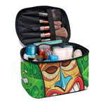 Hawaiian Tiki Print Travel Makeup Bag