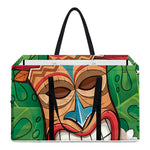 Hawaiian Tiki Print Utility Tote Bag