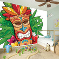 Hawaiian Tiki Print Wall Sticker