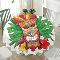 Hawaiian Tiki Print Waterproof Round Tablecloth