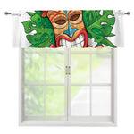 Hawaiian Tiki Print Window Valance
