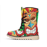 Hawaiian Tiki Print Winter Boots