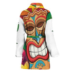 Hawaiian Tiki Print Women's Bathrobe