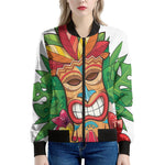 Hawaiian Tiki Print Women's Bomber Jacket
