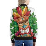 Hawaiian Tiki Print Women's Bomber Jacket