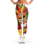 Hawaiian Tiki Print Women's Leggings