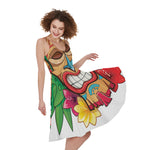 Hawaiian Tiki Print Women's Sleeveless Dress