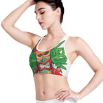 Hawaiian Tiki Print Women's Sports Bra