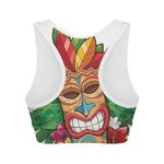 Hawaiian Tiki Print Women's Sports Bra