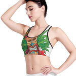 Hawaiian Tiki Print Women's Sports Bra