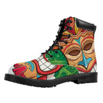 Hawaiian Tiki Print Work Boots