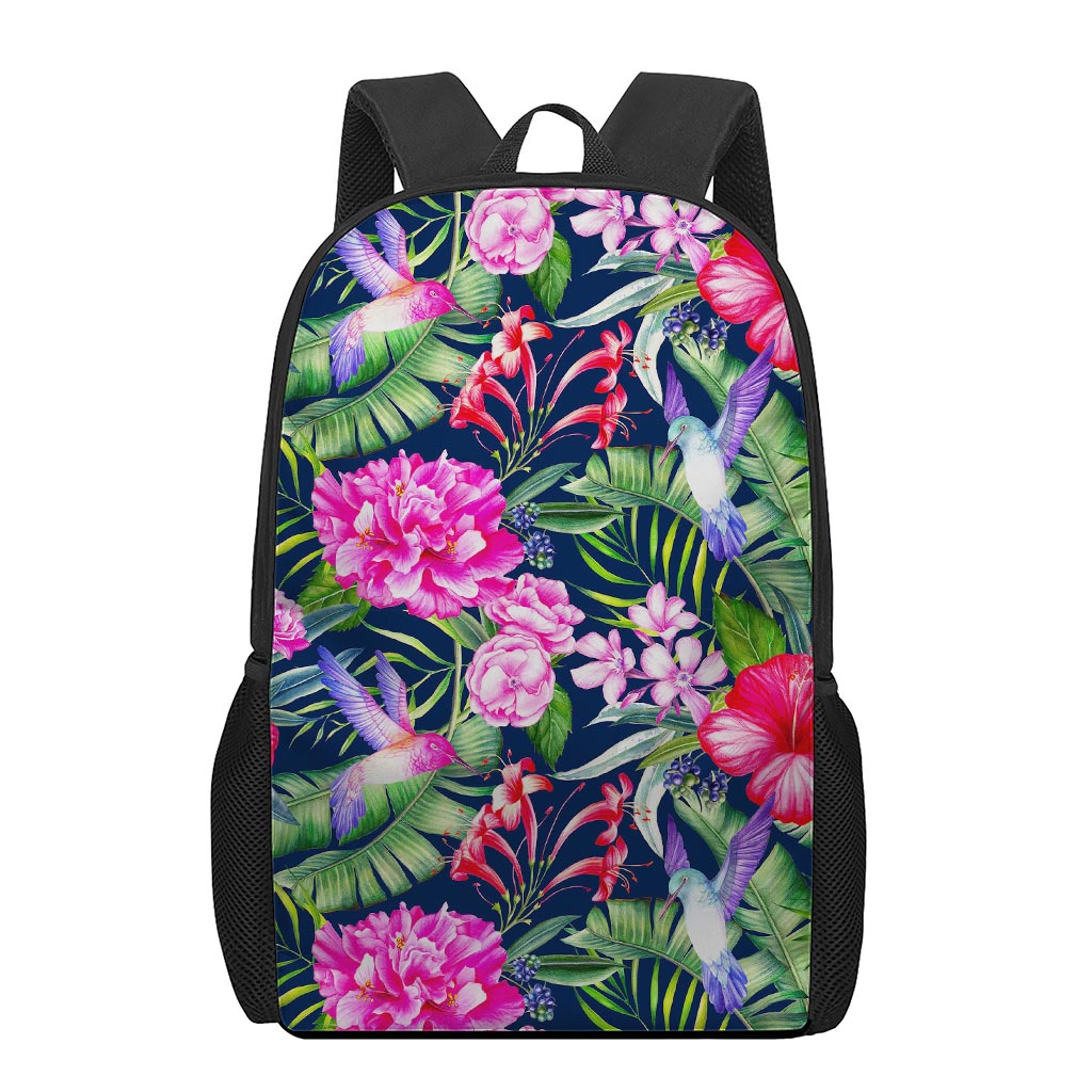 Hawaiian Tropical Birds Pattern Print 17 Inch Backpack
