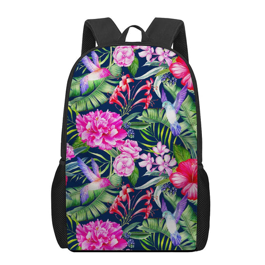 Hawaiian Tropical Birds Pattern Print 17 Inch Backpack