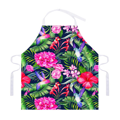 Hawaiian Tropical Birds Pattern Print Adjustable Apron