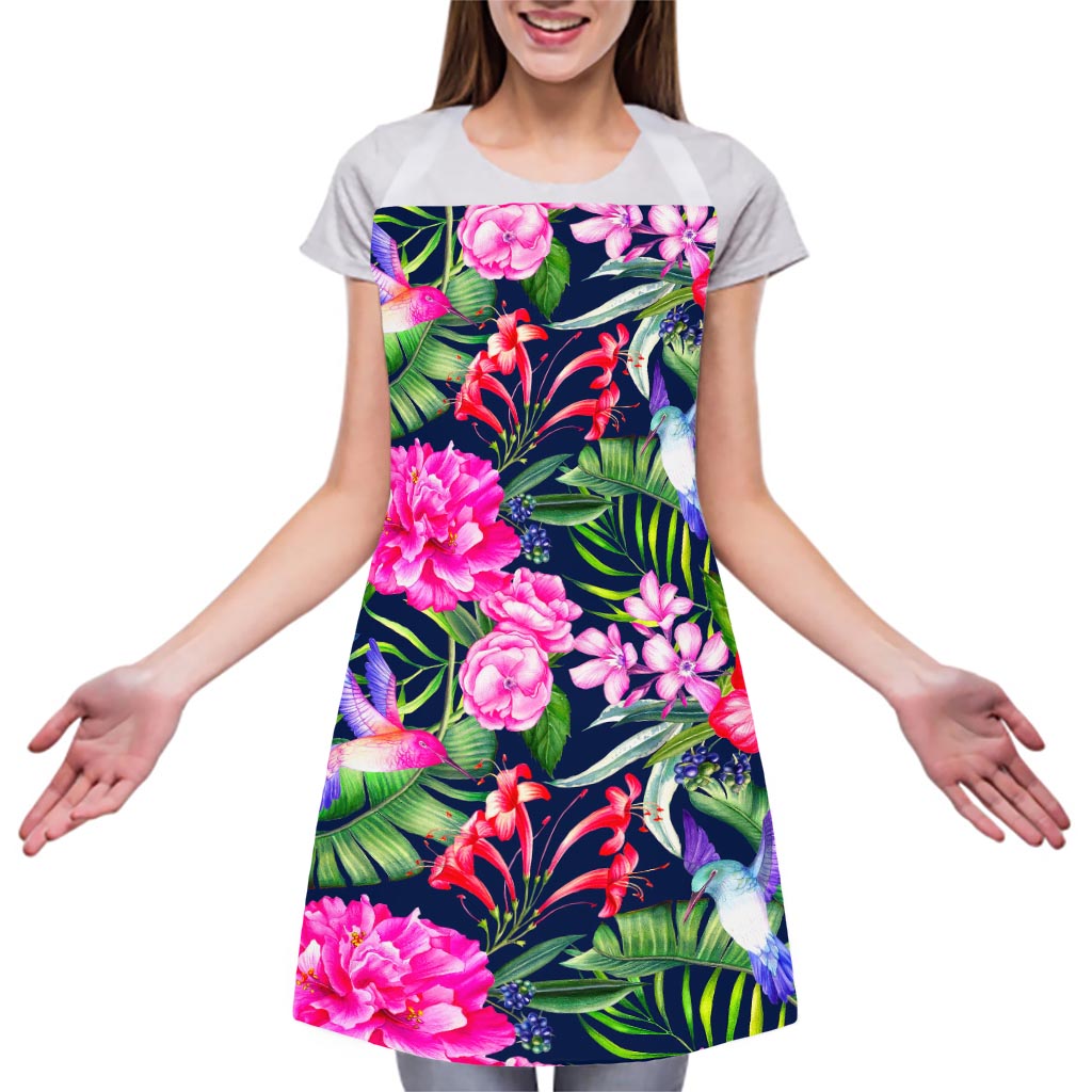Hawaiian Tropical Birds Pattern Print Adjustable Apron