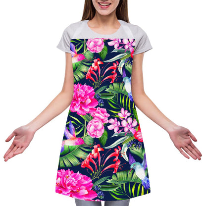 Hawaiian Tropical Birds Pattern Print Adjustable Apron