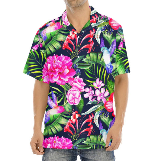 Hawaiian Tropical Birds Pattern Print Aloha Shirt