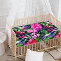 Hawaiian Tropical Birds Pattern Print Baby Crib Sheet