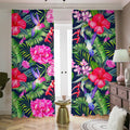 Hawaiian Tropical Birds Pattern Print Dimout Pencil Pleat Curtains